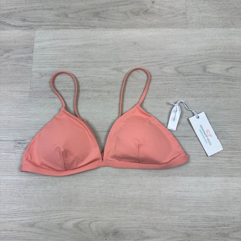 Vineyard Vines Triangle Bikini Top Womens Medium Tequila Sunrise Adjustable